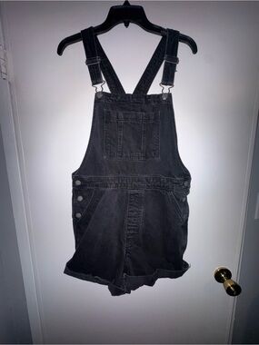 Universal Thread Charcoal Gray Denim Overalls